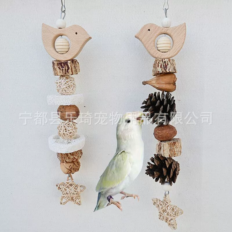 Трансграничная игрушка-птица-попугай натуральный фрукт кусает шашлык в клетке для птиц