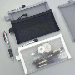 透明筆袋網紗文房具袋受験票袋大容量鉛筆袋学生ファスナー試験袋印字可能
