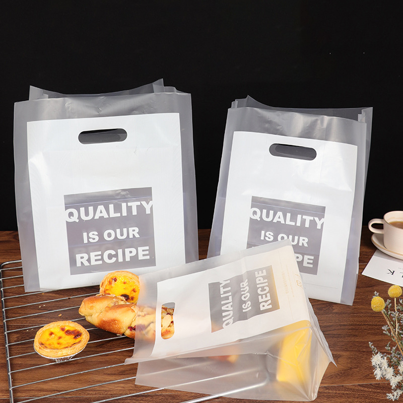 一次性烘焙包装食品塑料吐司面包袋加厚甜品蛋糕手提袋外卖打包袋