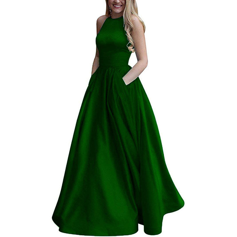 European and American Style Bridesmaid Dress, Satin Simple Sleeveless Ball Gown, Red Carpet Runway 2026 New Long Elegant Evening Dress