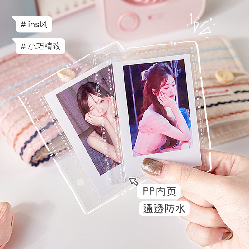 Nuevo libro de tarjetas de tela de alto valor de 3 pulgadas mini álbum de fotos DIY para el almacenamiento de tarjetas pequeñas