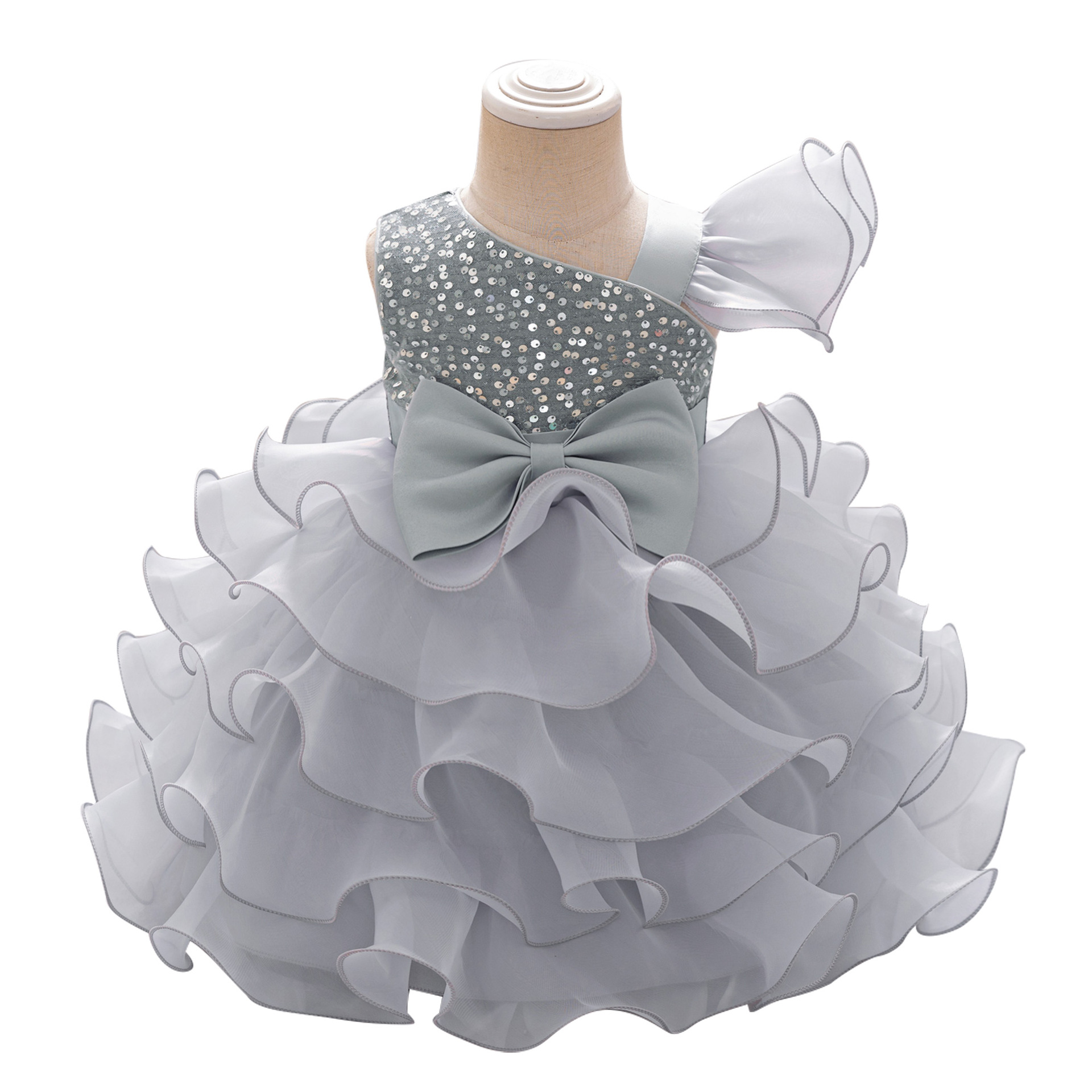 Niños pequeños y medianos nuevos vestidos de aniversario de bebés europeos y estadounidenses, vestido de princesa, pastel, vestido de fiesta de cumpleaños de estilo occidental