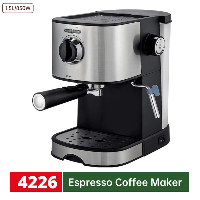 Comercio exterior 15BAR Máquina de café de goteo semiautomática italiana Máquina de café de lujo de espuma de leche de vapor de alta presión para el hogar