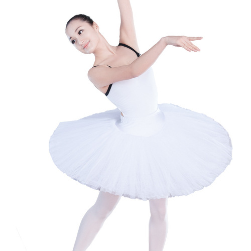 Ballerina Ballet Skirt for Women, Black and White Swan Dance Dress, Tutu Dance Skirt