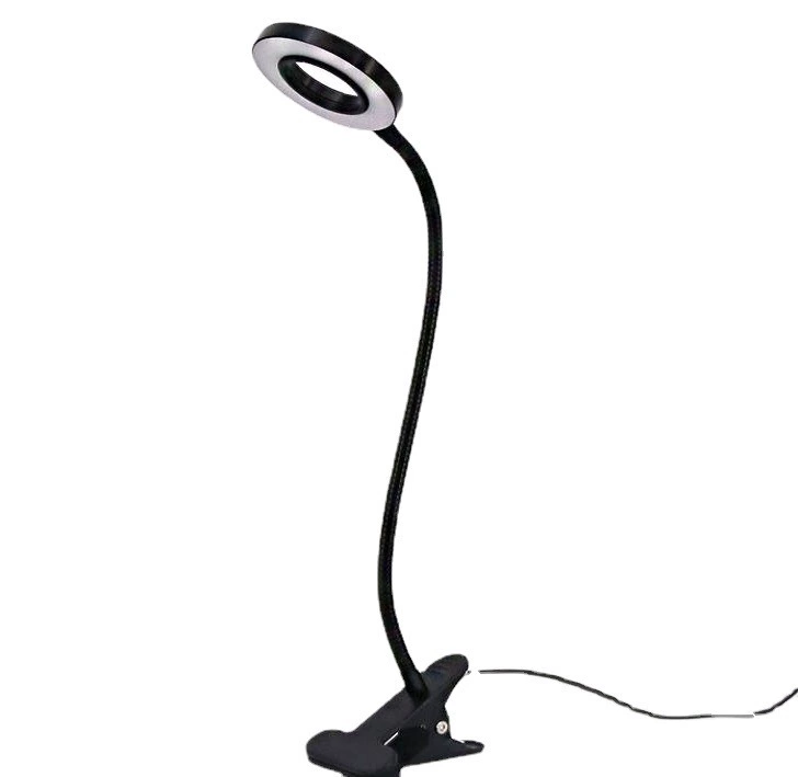 LED clip lamp, USB powered, 3‑color 30‑mode dimming, 50 cm gooseneck