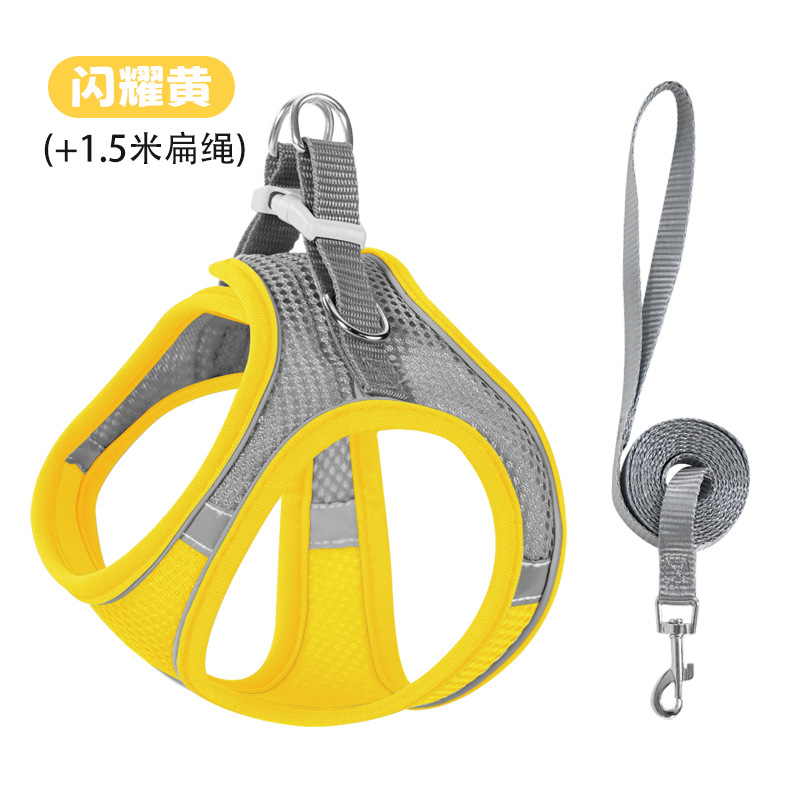 Nuevo chaleco con correa para mascotas, arnés reflectante para gatos y perros, cuerda para caminar para gatos, suministros para mascotas, fuente en stock