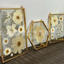 ins风创意真花相框手作设计干花相框滴胶金属框押花成品家居饰品