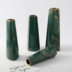 Nordic Marble Pattern Vase Living Room Decorate Light Luxury Home Soft Furnishing Artificial Flower Vase Simple Dried Flower Arrangement