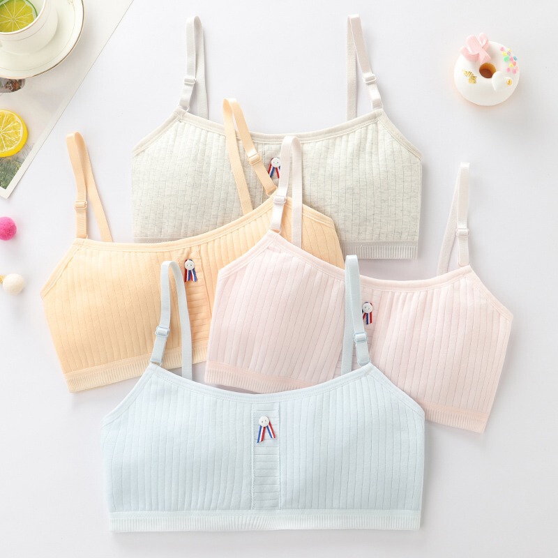 Girls' Underwear Cotton Developmental Small Vest Big Children's Underwear Without Steel Rings Junior High School Students Girls Adolescent Bra Girls' Underwear Cotton Developmental Small Vest Big Children's Underwear Without Steel Rings Junior High School Students Girls Adolescent Bra