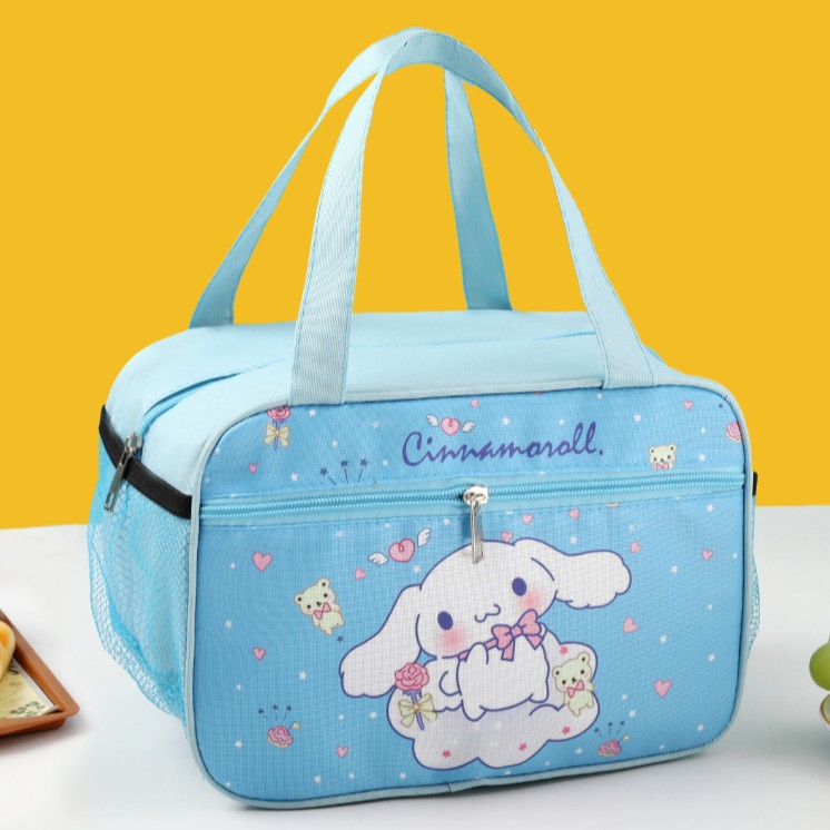 Bolsa de lonchera de aislamiento de gran capacidad de dibujos animados Bolsa de almuerzo portátil para estudiantes masculinos y femeninos Bolsa de almuerzo de papel de aluminio grueso Bolsa de aislamiento