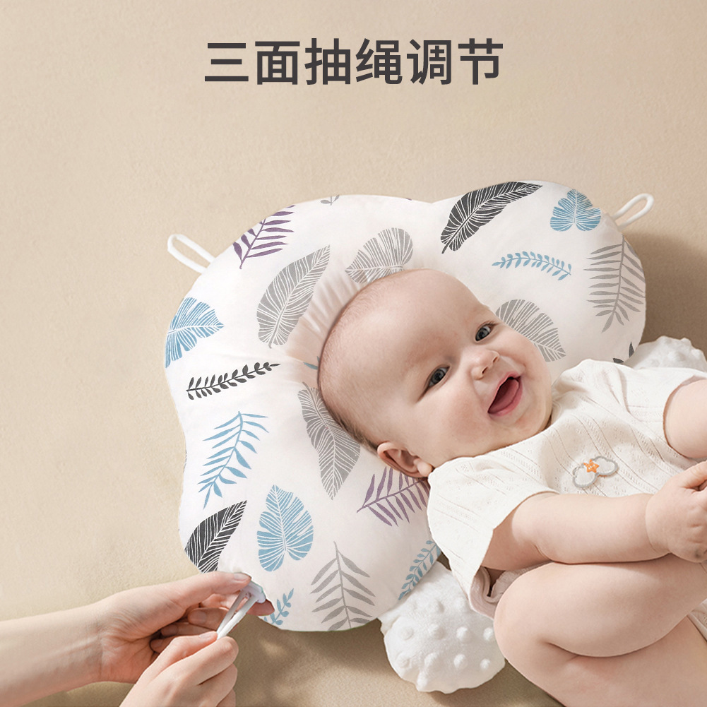 Tipo de cabeza de corrección anti-Desviación cabeza de algodón bebé que forma la almohada de doble cara Four Seasons bebé dormir gorro terciopelo calmante almohada