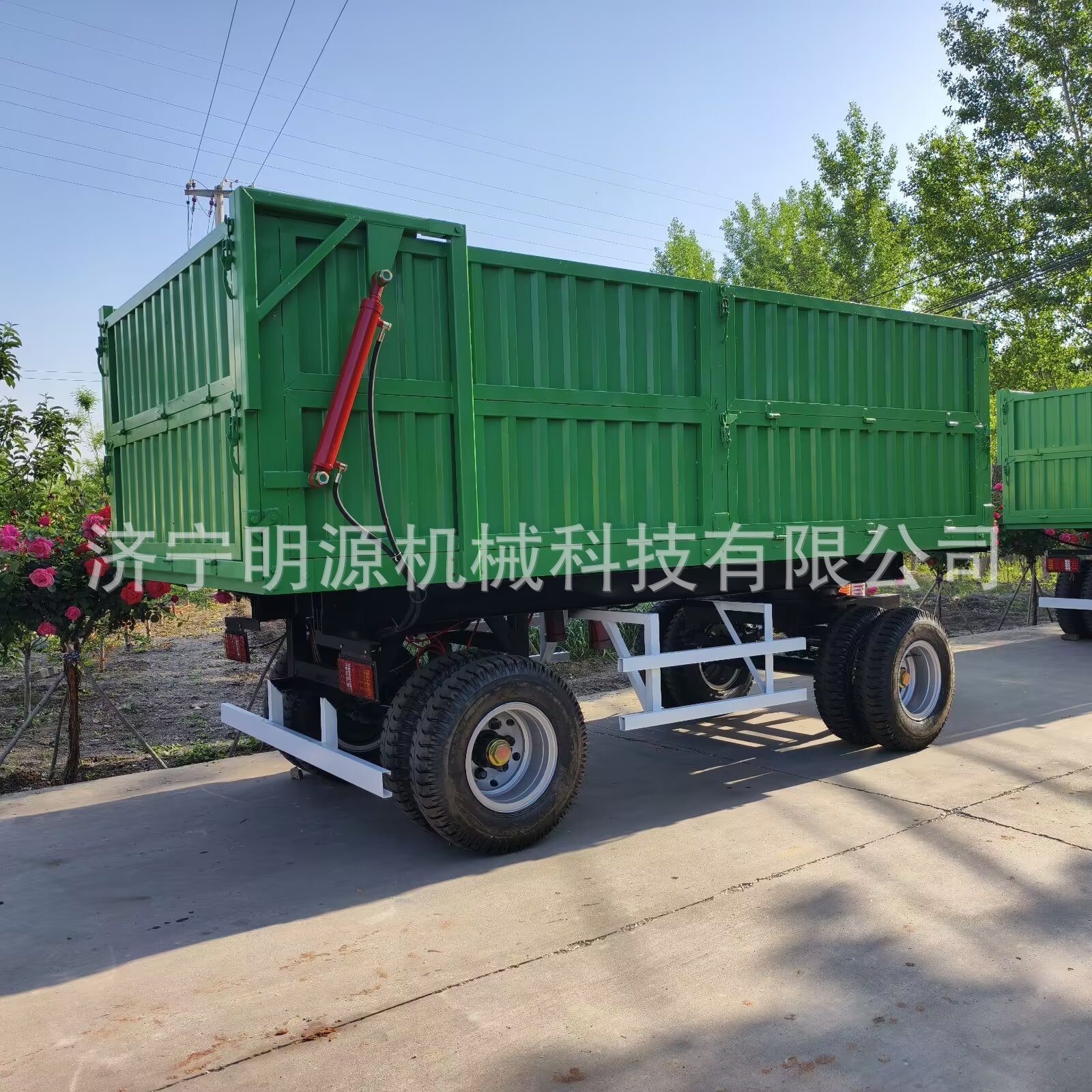 液压自卸拖车自带液压动力站箱板转运车农用平板车结构坚固