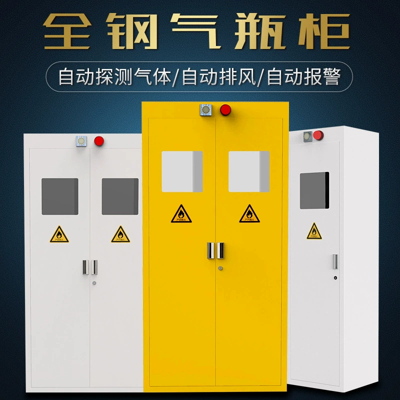 Лаборатория Стальной шкаф для газовых баллонов Стальной шкаф сигнализации шкаф с детектором Одиночные и двойные три бутылки кислородно-азотных водородных баллонов шкаф