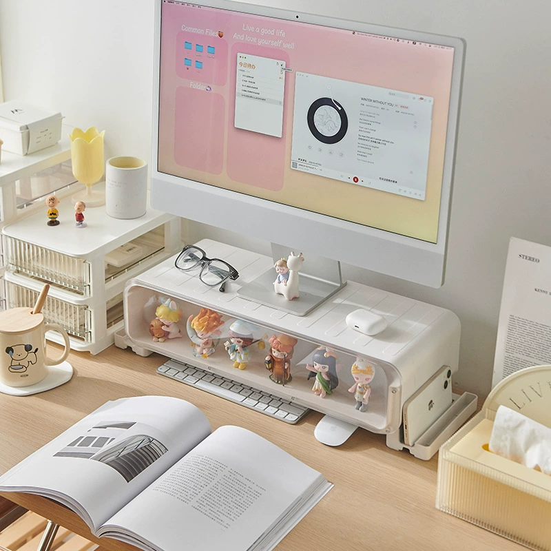 Компьютерный монитор с приподнятым пузырьком, коробка для дисплея, слепой ящик для хранения, офисный настольный компьютер E18