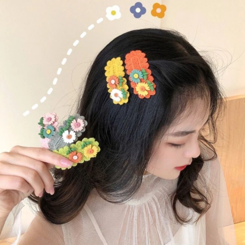 Niedliche Gänseblümchen Haarspange Für Mädchen Gestrickte Spange_voghion.com