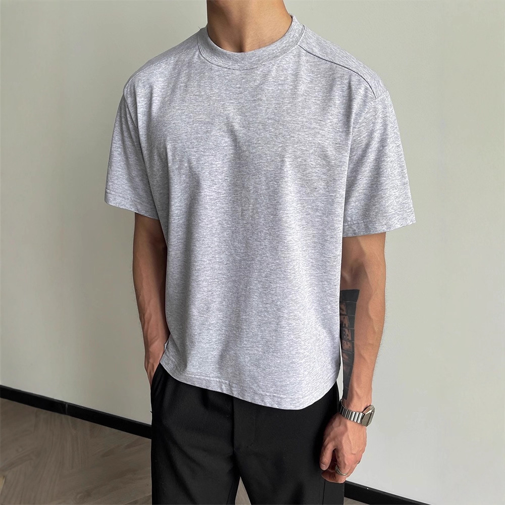 Men's Clothing Men's Quick Drying Short Sleeve T-Shirt Small Neckline Boxy Basic Shoulder Defining Top For Formal & Casual_voghion.com