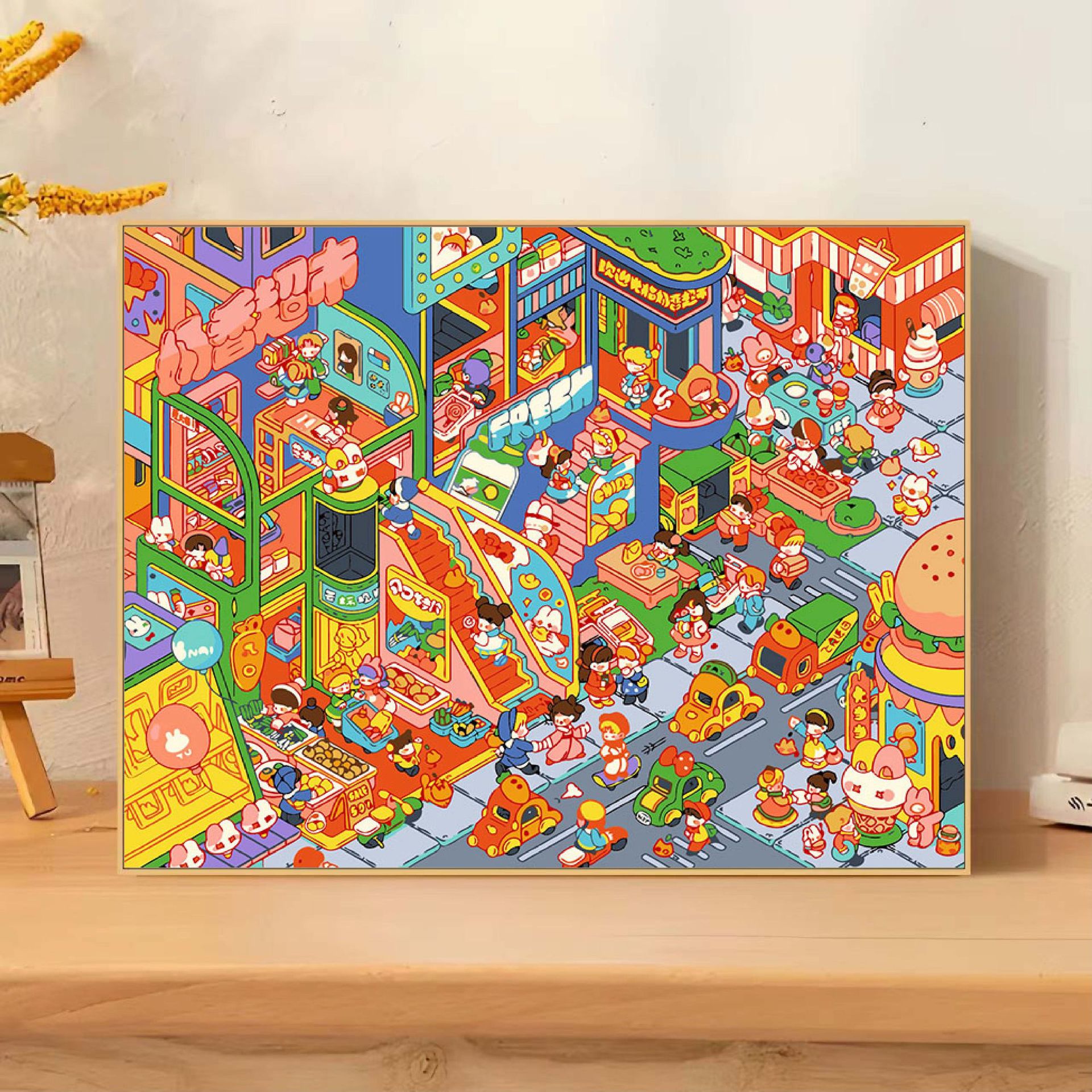 La pintura al óleo digital del supermercado de fragancia de leche tiene una gran dificultad para curar la pintura decorativa de acrílico fresco de nicho