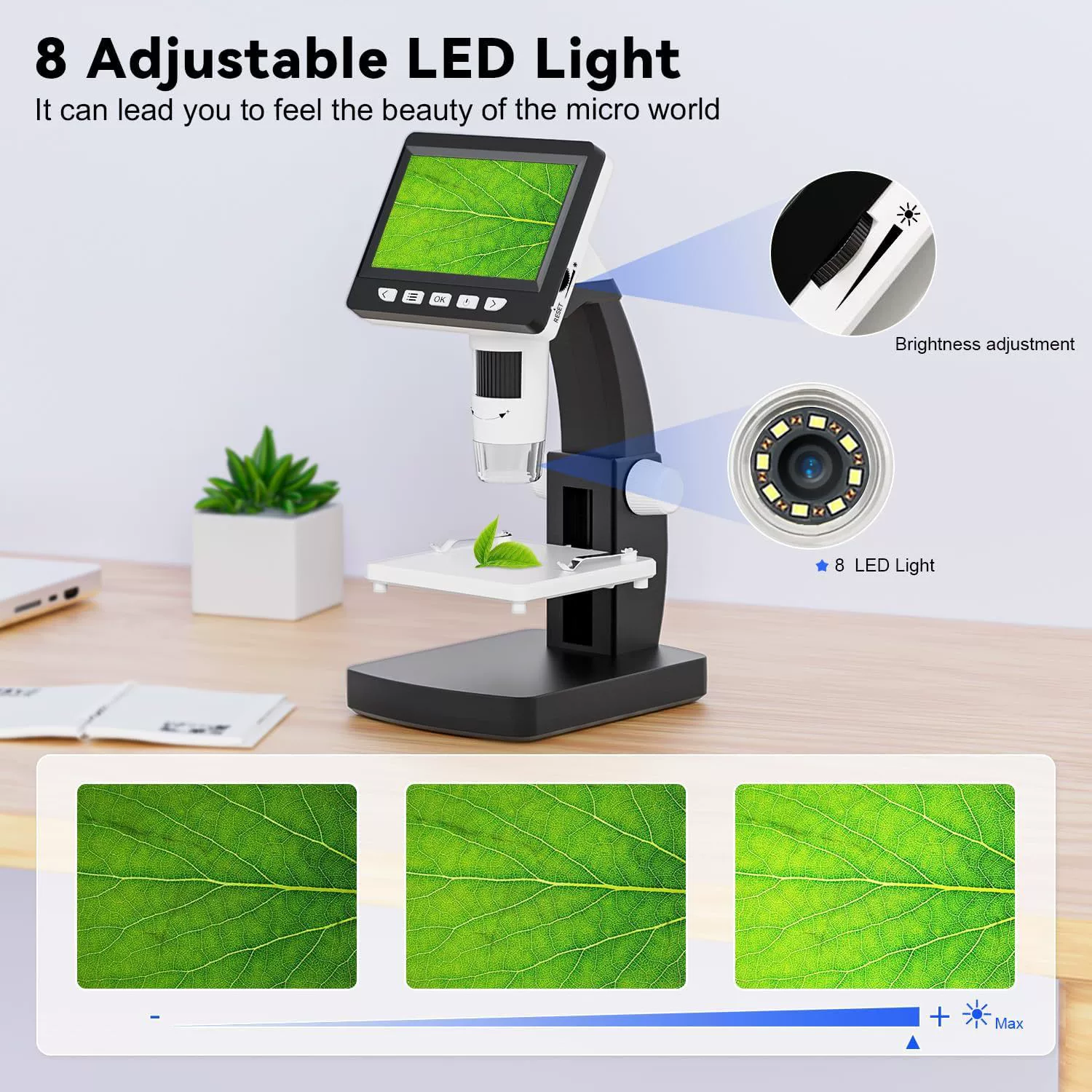Новый HD 4,3-дюймовый электронный микроскоп с большим экраном Интегрированный микроскоп Цифровой инструмент для ремонта увеличительного стекла