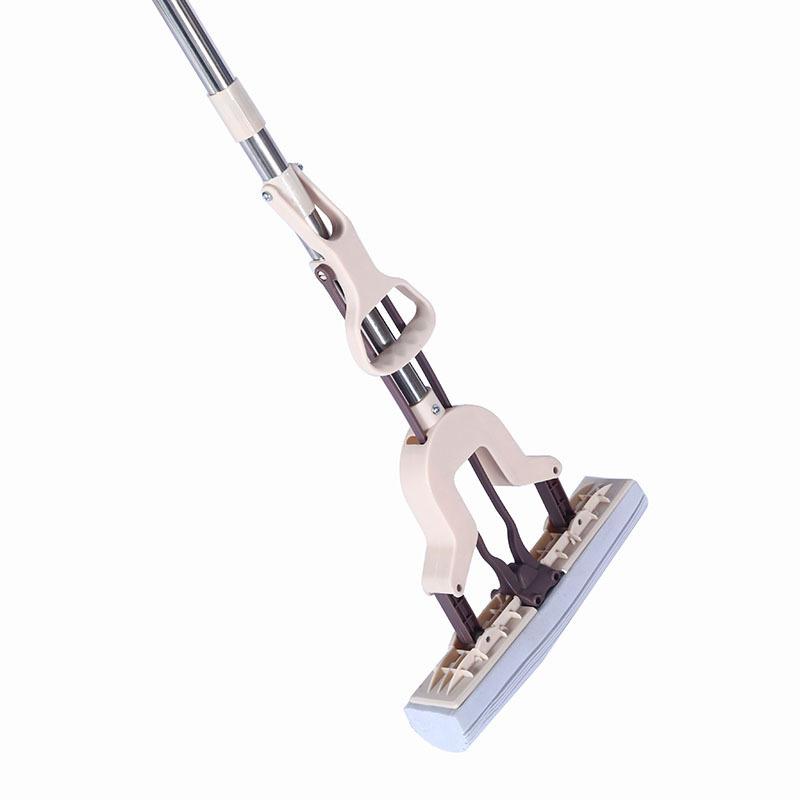 Factory direct supply sponge mop adjustable length household rubber cotton mop hand-free stainless steel absorbent mop