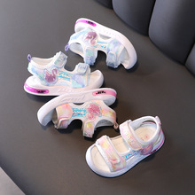 2023韩版女童透气粉色公主鞋卡通少女沙滩鞋新款儿童鞋批发代发