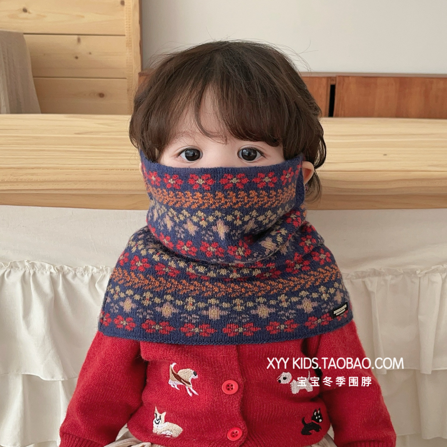 Bufandas para niños coreanos con estampado de leopardo colgando orejas de punto de invierno caliente para hombres y mujeres bebés cuello de lana caliente a prueba de viento