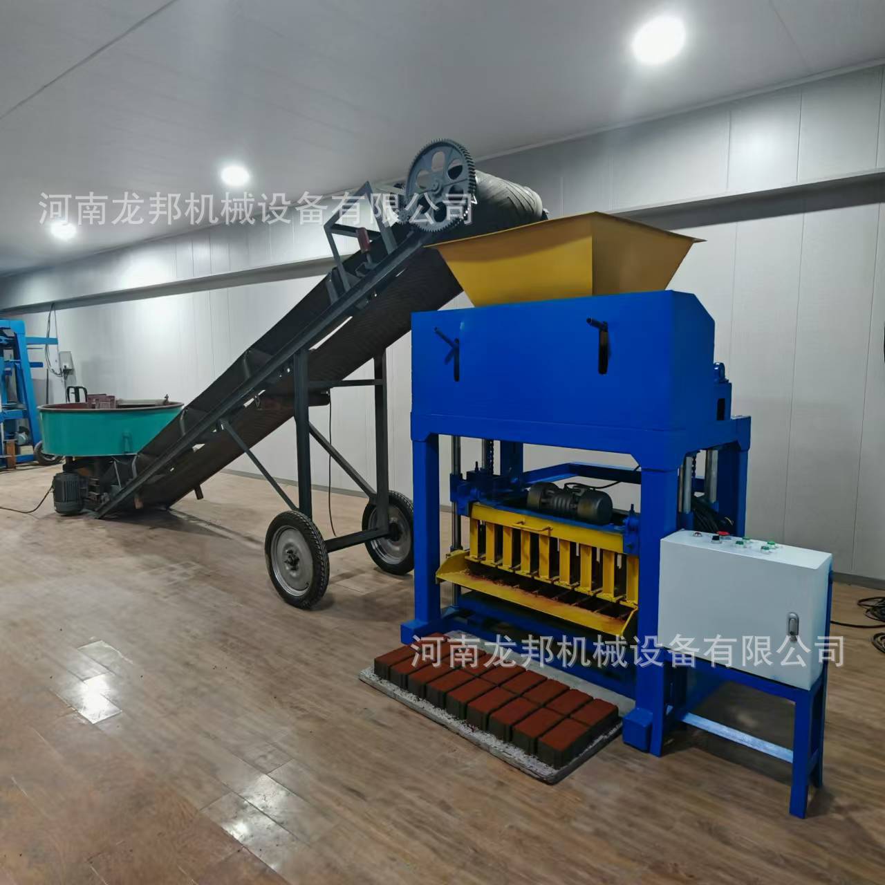 半自动水泥砖机生产线 空心砌块成型机 路面砖辅道铺路砖制砖机