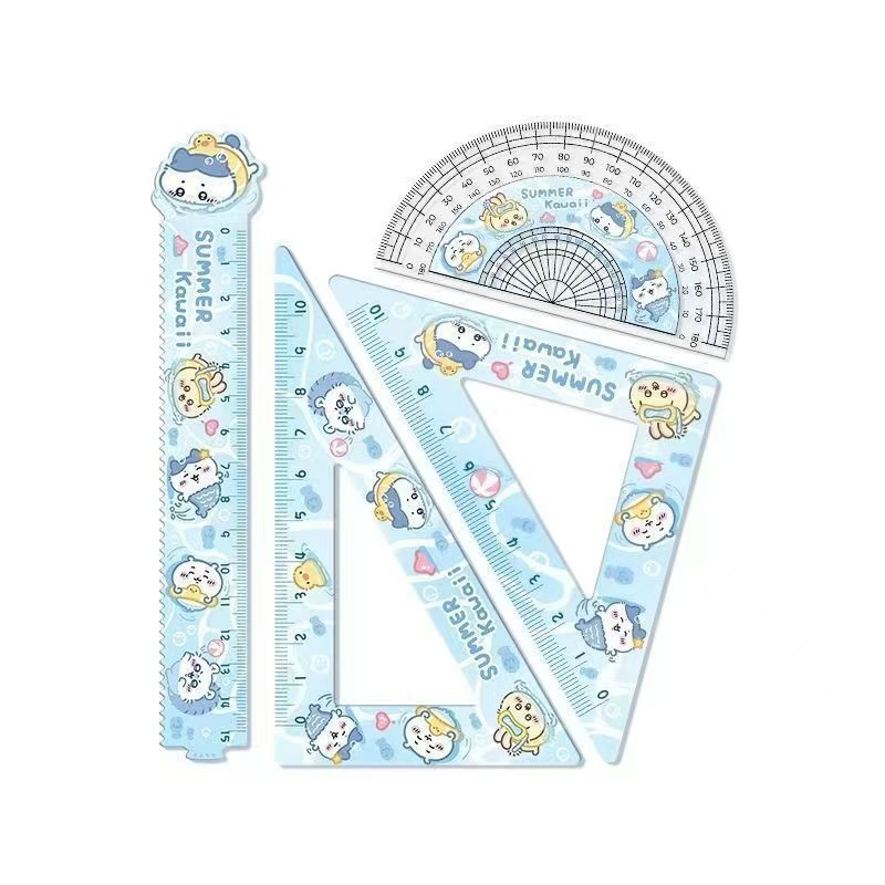 新しい Jiyikawa 定規セット アクリル製 小学校用品 高価値 15cm 定規 三角定規|undefined