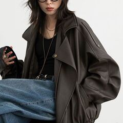 感时尚皮衣外套女2025秋季新款复古休闲百搭机车服皮夹克洋气