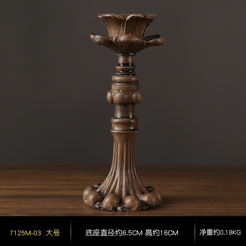 Vela de cumpleaños con luz de vela francesa medieval accesorios de decoración romántica casa retro luz de vela europea soporte de mesa de candelabro de hierro forjado