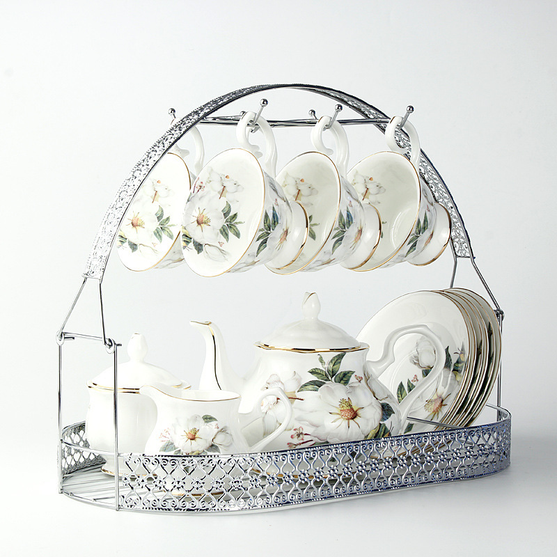 Wholesale Coffee Cup Sets from Manufacturer, European Coffee Cup Racks, 15-Piece European Tea Set Racks