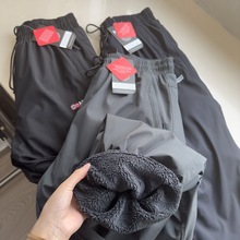 出口挪威订单抗寒零下20度男士松紧腰防风防泼水加绒加厚直筒长裤