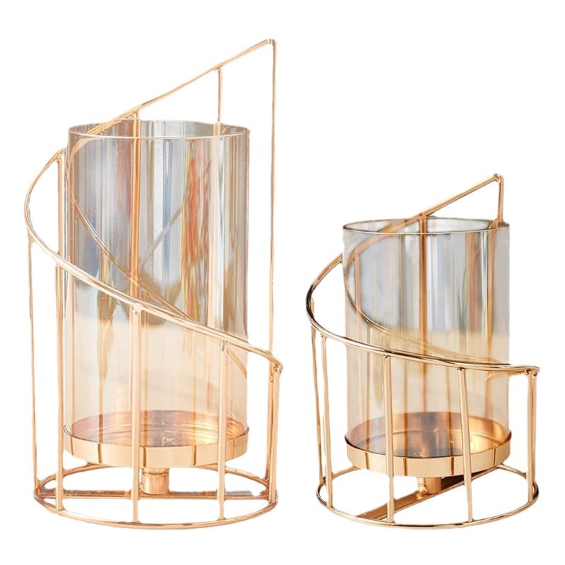 Candelero dorado de galvanoplastia de viento nórdico, diseño de ambiente de fiesta navideña, candelabro, comercio exterior, lugar de fábrica preferido transfronterizo