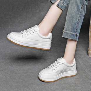 Genuine Leather Women's Single-layer Shoes Women's 2025 Spring New Flat Thick-soled Casual All-match Fashionable Sneakers Vintage Soft-soled Leather Shoes