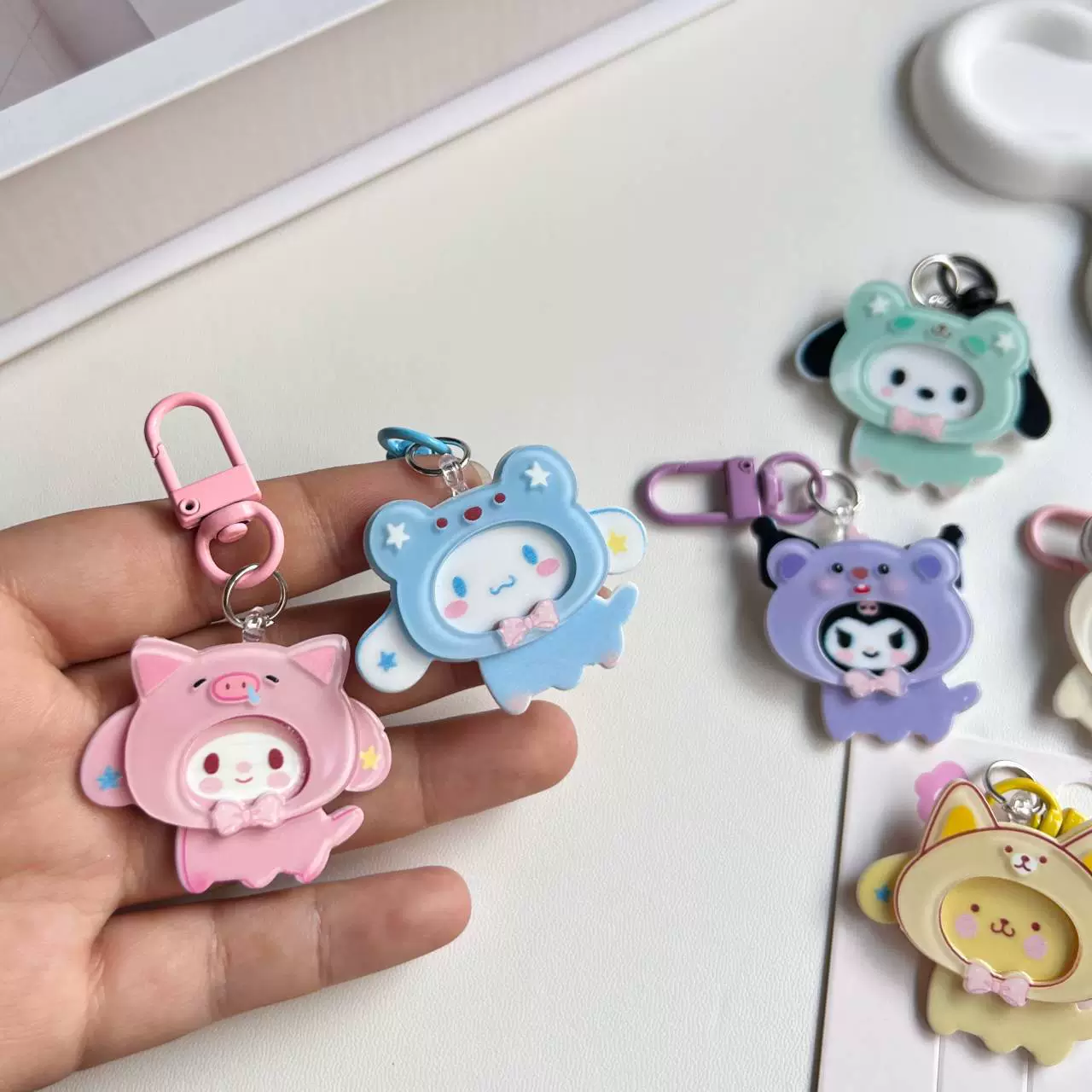 Sanrio, acrylic card, cute keychain, cartoon pendant, accessory