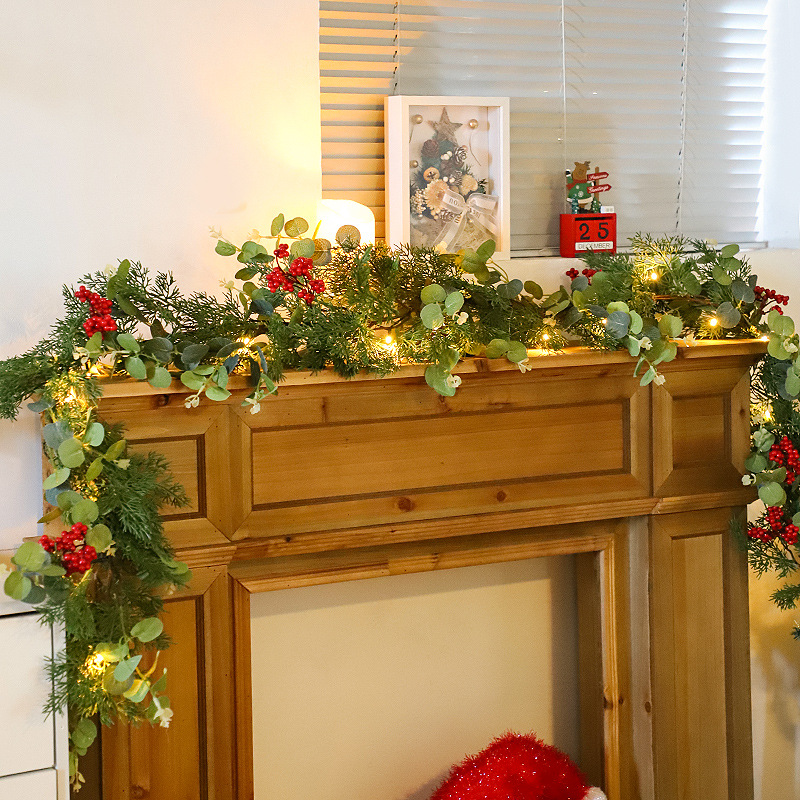 New cross-border Christmas pe leaf encryption simulation Eucalyptus…
