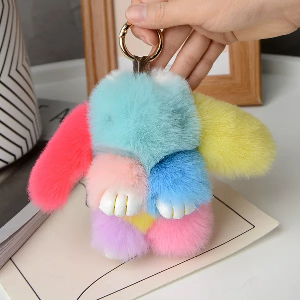 Imitation Cute Rabbit Plush Bunny Pendant Plush Accessory Cute Girly Car Keychain Bag Pendant