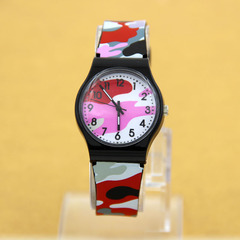 學生兒童手錶塑膠PVC手錶 時尚斯沃琪手錶迷彩色跨境電商貨源廠家