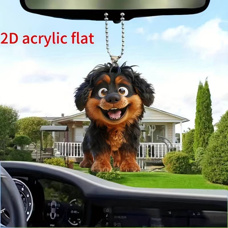 Cross-border nuevo lindo sonrisa cachorro acrílico colgante de automóvil retrovisor interior colgante plano decoración del hogar