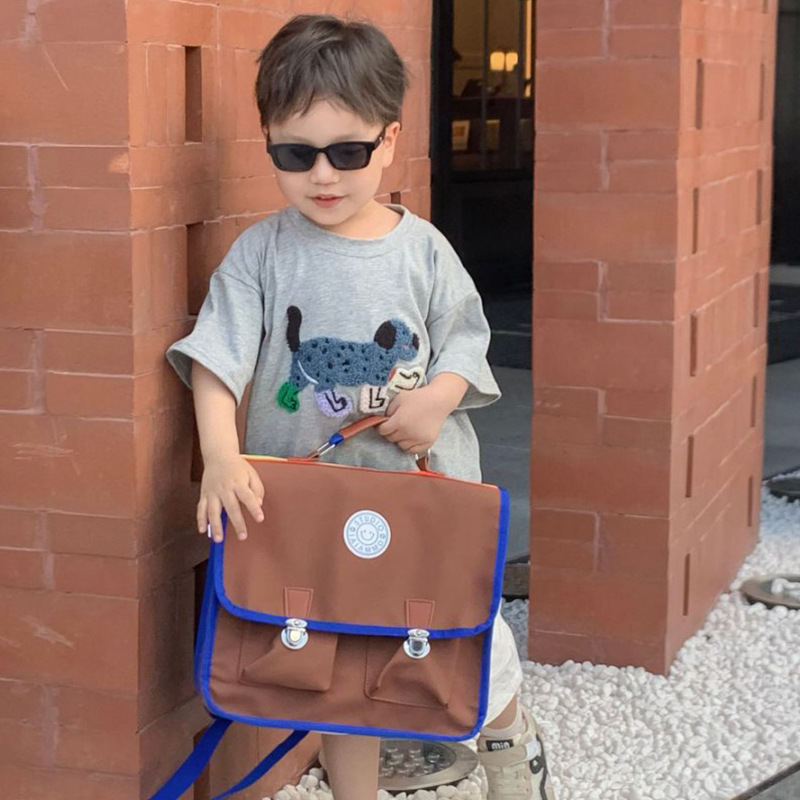 Mochila de estudiante de estilo universitario británico retro Mochila de gran capacidad para niños y niñas Mochila de viaje ligera nueva