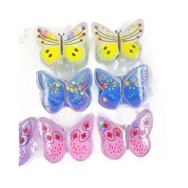 24 en pequeña mariposa de barro de cristal espumante goma dibujos animados juguetes para niños boxes de slime descomprimidas DIY 2 yuan