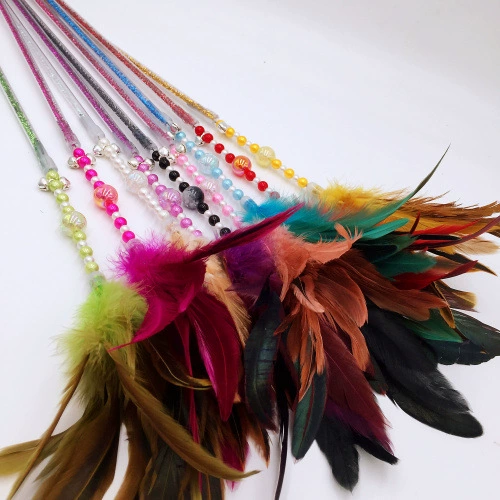 Aifangti забавная кошачья палочка куриное перо акриловая эластичная забавная кошачья палочка длинная палочка красочная забавная кошачья палка игрушка для кошек 8367