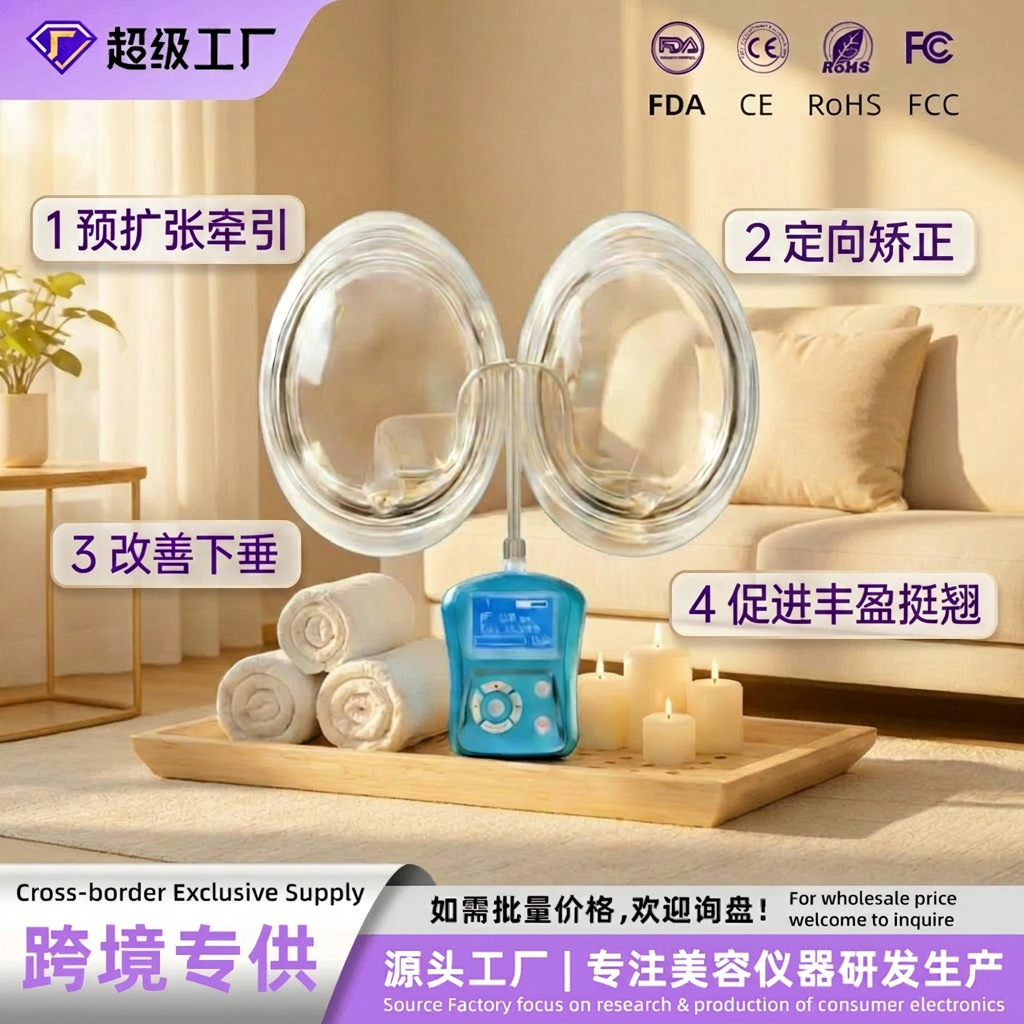 Cross-border best-selling breast massager, breast beauty device, remote-controlled infrared constant-temperature hot compress rechargeable breast beauty device