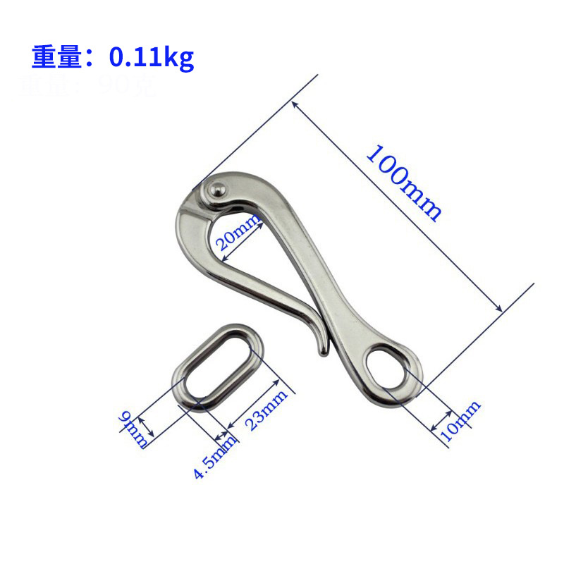 100mm钩子带套环3