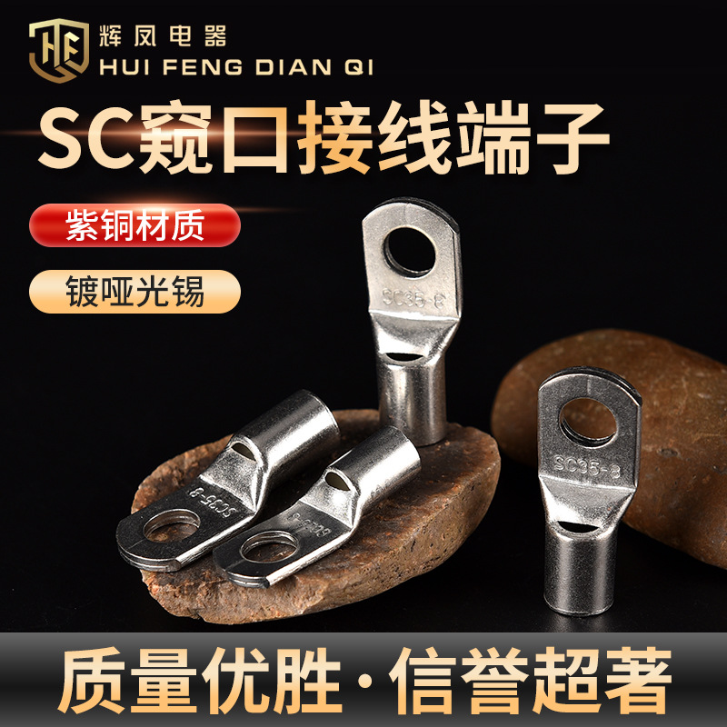 SC新能源端子接线端子铜接头接线铜鼻子线耳窥口端子SC25-5