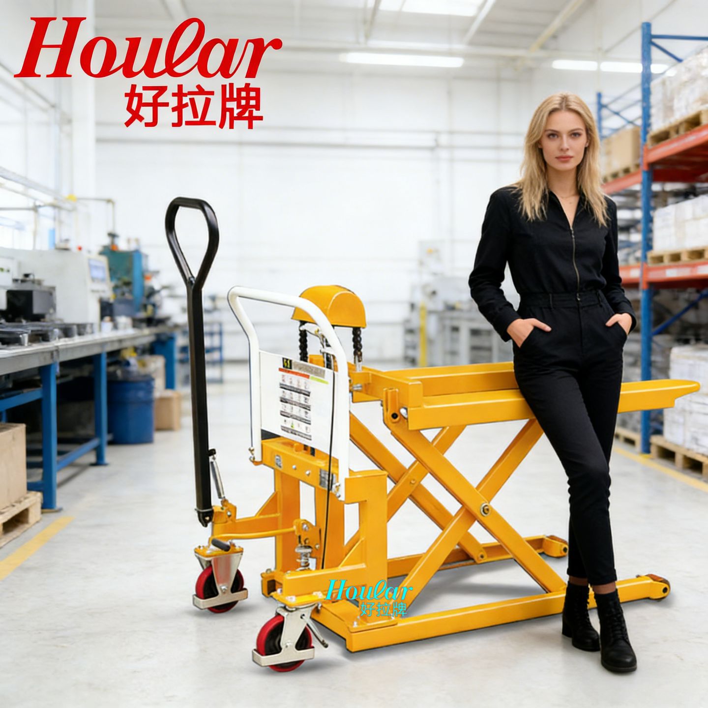 手叉车脚踏剪式升高液压搬运（平台）车MD-R10剪叉式高行程搬运车