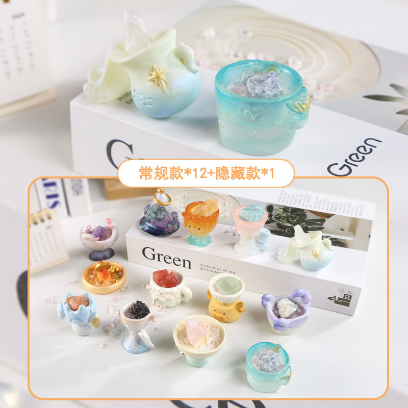 12 星座 PAI クリスタルブラインドボックス樹脂フィギュアサプライズブラインドボックスかわいい装飾品オフィス装飾誕生日ギフト|undefined