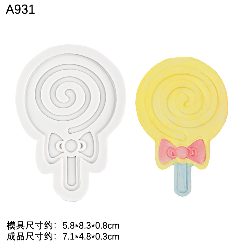 Grande y pequeño Lollipop silicona fondant cake molde para hornear DIY chocolate aromaterapia yeso decoración Accesorios