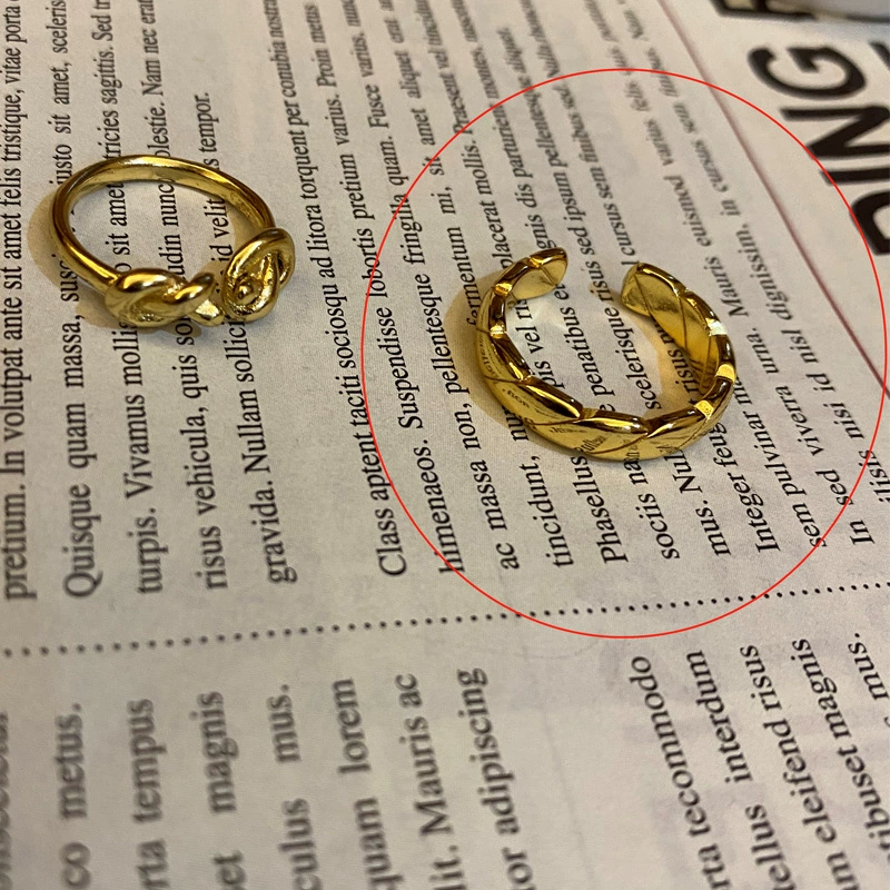 (Cross-border trading), fashionable one size retro golden ring, on index finger, simple and elegant design