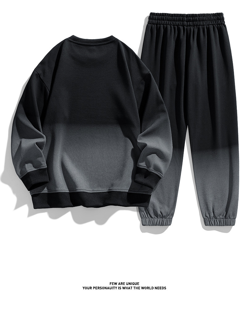 Men's Clothing style student sweatshirt suit for men, spring and autumn casual loose trendy set with leggings pants, handsome two piece set_voghion.com