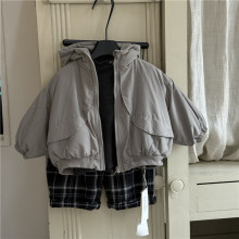 乃和童装冬季新款儿童连帽夹棉外套2025男女童韩版休闲保暖拉链衫